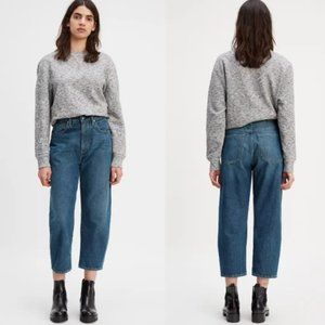 LEVI'S MADE & CRAFTED Barrel Crop Jeans In Tequila Blue Wash 24